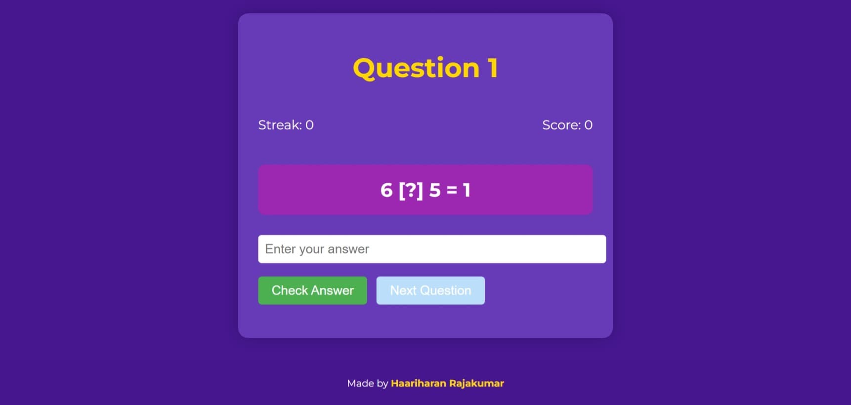Maths Question Generator
